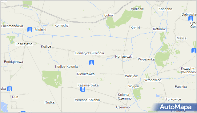 mapa Honiatycze, Honiatycze na mapie Targeo