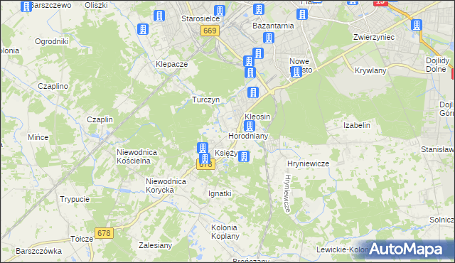 mapa Horodniany, Horodniany na mapie Targeo