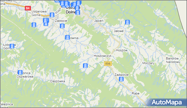 mapa Hoszowczyk, Hoszowczyk na mapie Targeo