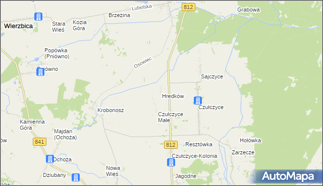 mapa Hredków, Hredków na mapie Targeo
