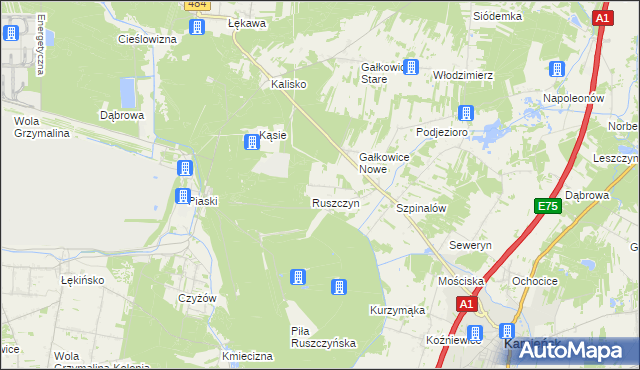 mapa Huby Ruszczyńskie, Huby Ruszczyńskie na mapie Targeo