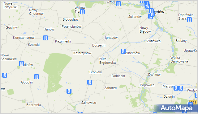 mapa Huta Błędowska, Huta Błędowska na mapie Targeo