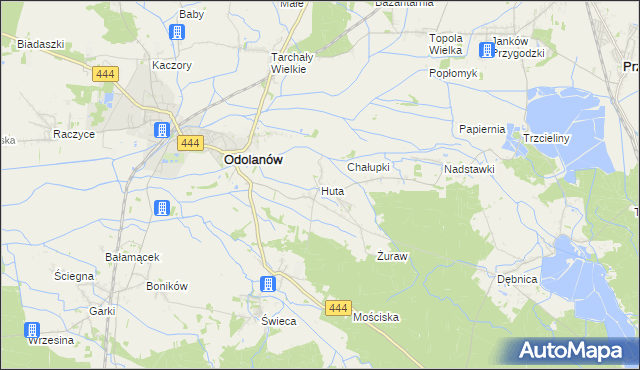 mapa Huta gmina Odolanów, Huta gmina Odolanów na mapie Targeo