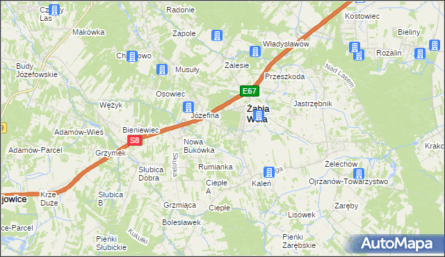 mapa Huta Żabiowolska, Huta Żabiowolska na mapie Targeo
