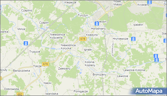 mapa Ignatki gmina Juchnowiec Kościelny, Ignatki gmina Juchnowiec Kościelny na mapie Targeo