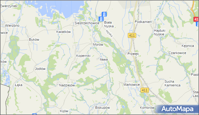 mapa Iława gmina Nysa, Iława gmina Nysa na mapie Targeo