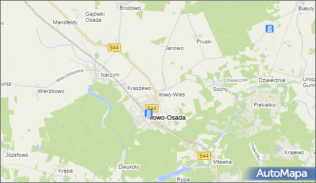 mapa Iłowo-Wieś, Iłowo-Wieś na mapie Targeo
