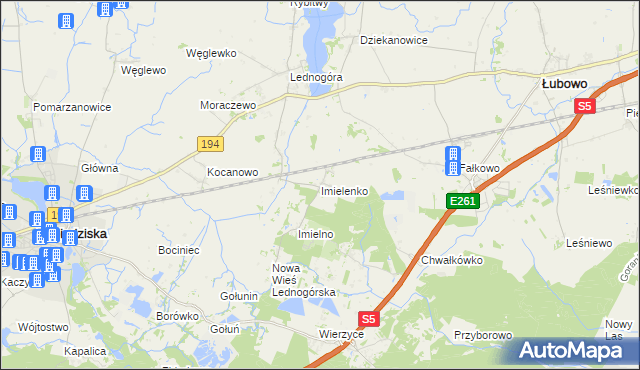 mapa Imielenko, Imielenko na mapie Targeo