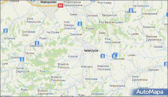mapa Iwierzyce, Iwierzyce na mapie Targeo