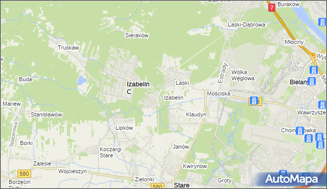 mapa Izabelin powiat warszawski zachodni, Izabelin powiat warszawski zachodni na mapie Targeo