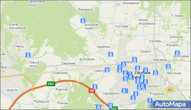 mapa Izabelów Mały, Izabelów Mały na mapie Targeo