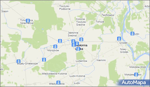 mapa Jabłonna Lacka, Jabłonna Lacka na mapie Targeo