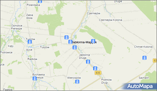 mapa Jabłonna Pierwsza, Jabłonna Pierwsza na mapie Targeo