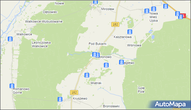 mapa Jabłonowo gmina Ujście, Jabłonowo gmina Ujście na mapie Targeo