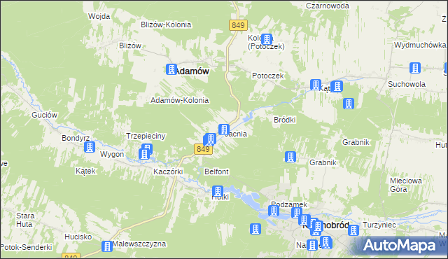 mapa Jacnia, Jacnia na mapie Targeo