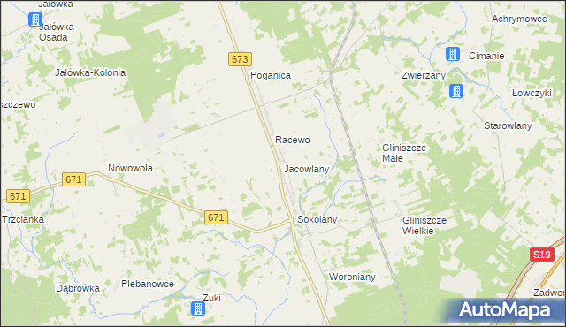 mapa Jacowlany, Jacowlany na mapie Targeo