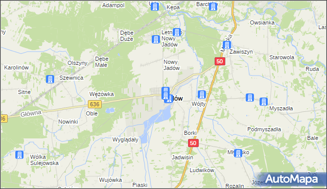 mapa Jadów, Jadów na mapie Targeo