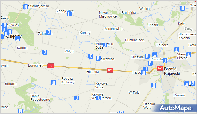 mapa Jądrowice, Jądrowice na mapie Targeo