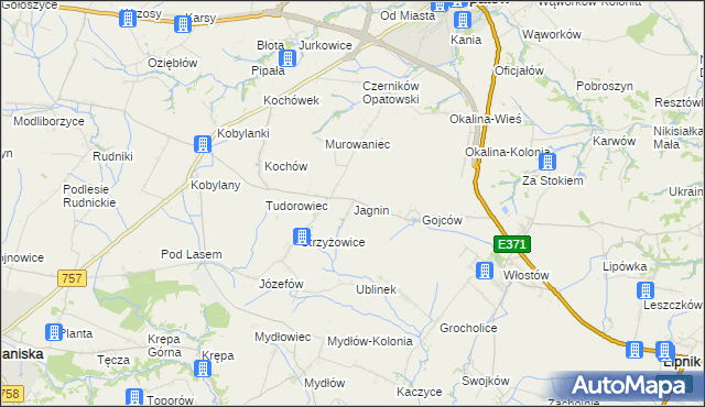 mapa Jagnin, Jagnin na mapie Targeo