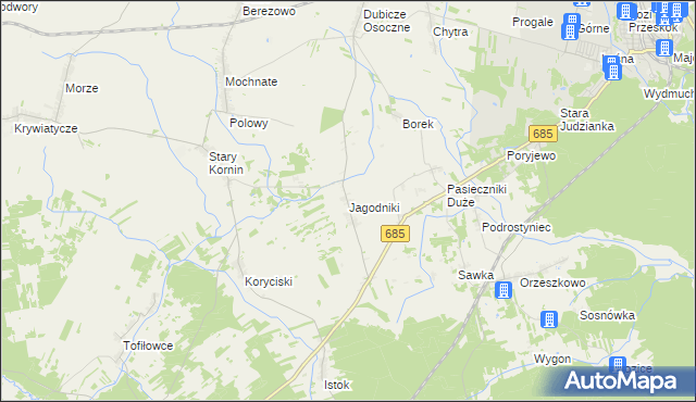 mapa Jagodniki, Jagodniki na mapie Targeo