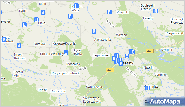 mapa Jagodziniec, Jagodziniec na mapie Targeo