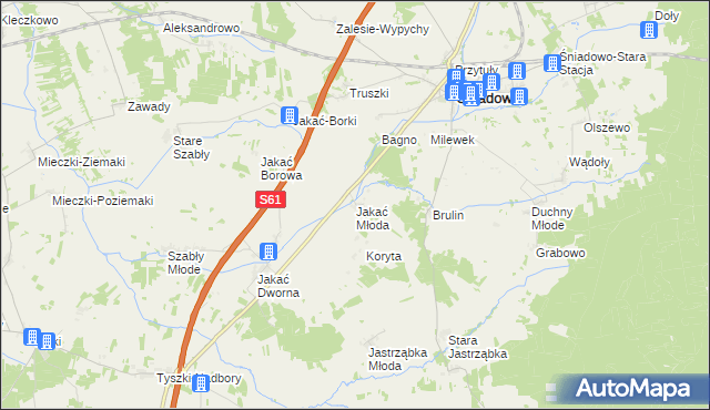 mapa Jakać Młoda, Jakać Młoda na mapie Targeo