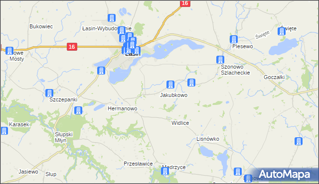 mapa Jakubkowo gmina Łasin, Jakubkowo gmina Łasin na mapie Targeo