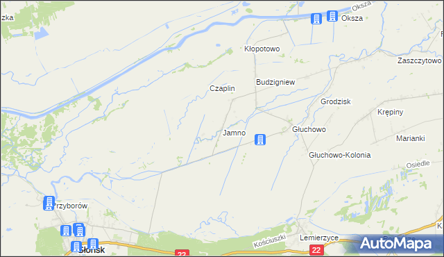 mapa Jamno gmina Słońsk, Jamno gmina Słońsk na mapie Targeo