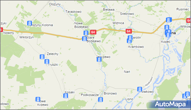 mapa Janczewo gmina Wizna, Janczewo gmina Wizna na mapie Targeo