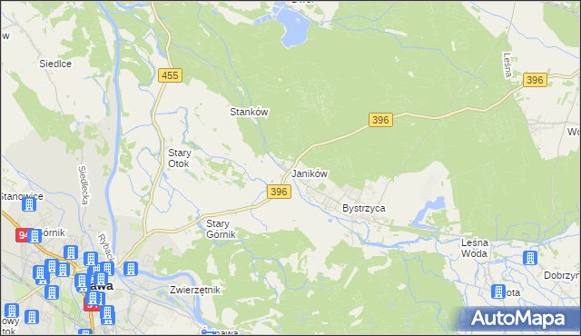 mapa Janików gmina Oława, Janików gmina Oława na mapie Targeo