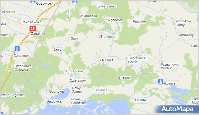 mapa Jankowa gmina Cieszków, Jankowa gmina Cieszków na mapie Targeo