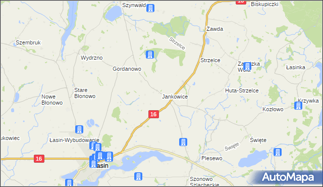 mapa Jankowice gmina Łasin, Jankowice gmina Łasin na mapie Targeo
