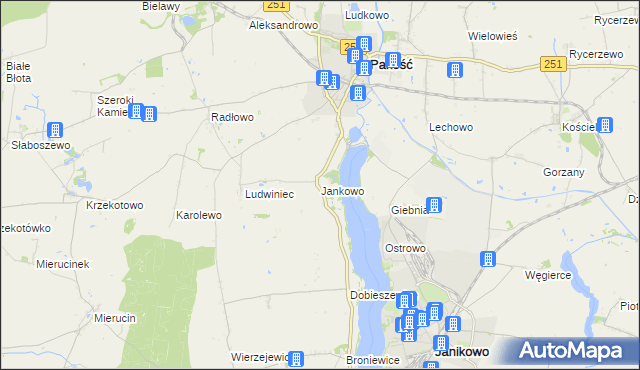 mapa Jankowo gmina Pakość, Jankowo gmina Pakość na mapie Targeo