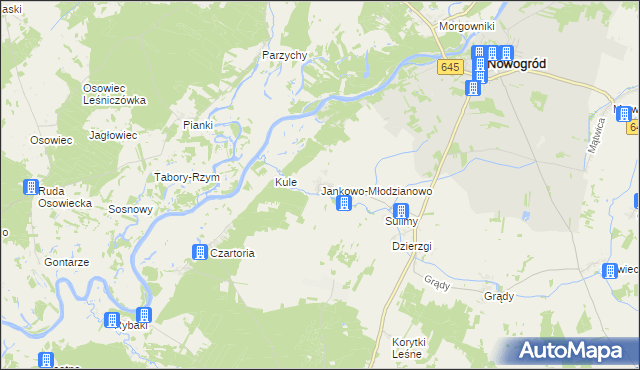mapa Jankowo-Młodzianowo, Jankowo-Młodzianowo na mapie Targeo
