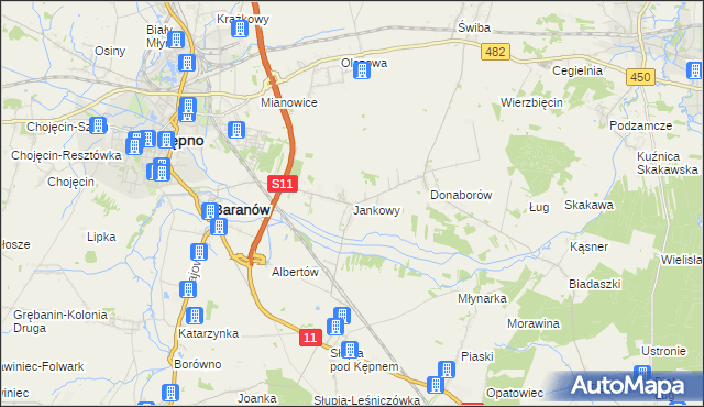 mapa Jankowy, Jankowy na mapie Targeo
