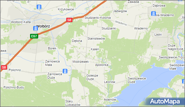 mapa Janów gmina Wolbórz, Janów gmina Wolbórz na mapie Targeo