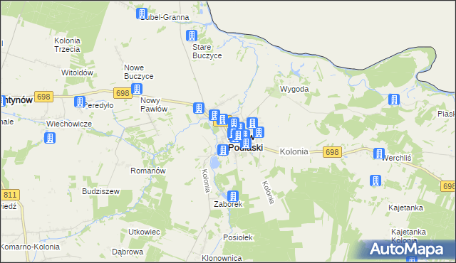 mapa Janów Podlaski, Janów Podlaski na mapie Targeo