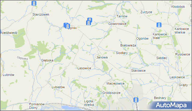 mapa Janowa gmina Otmuchów, Janowa gmina Otmuchów na mapie Targeo