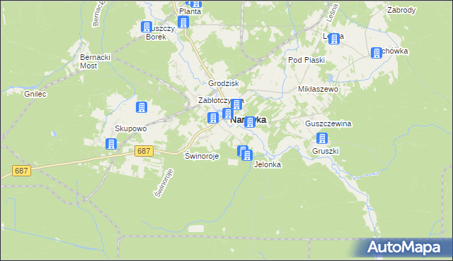 mapa Janowo gmina Narewka, Janowo gmina Narewka na mapie Targeo