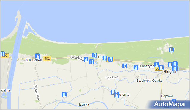 mapa Jantar, Jantar na mapie Targeo