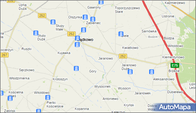 mapa Jaranowo, Jaranowo na mapie Targeo