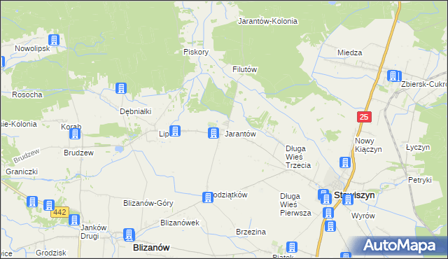 mapa Jarantów, Jarantów na mapie Targeo