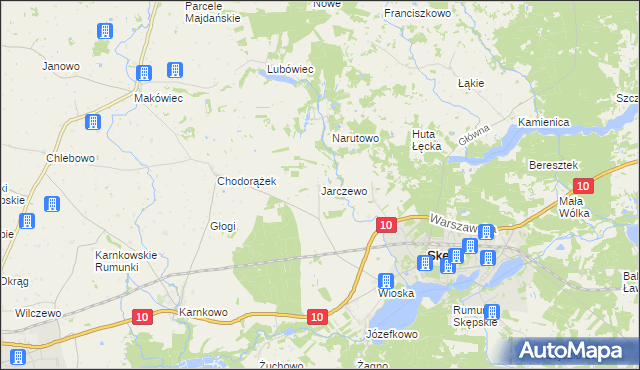 mapa Jarczewo, Jarczewo na mapie Targeo