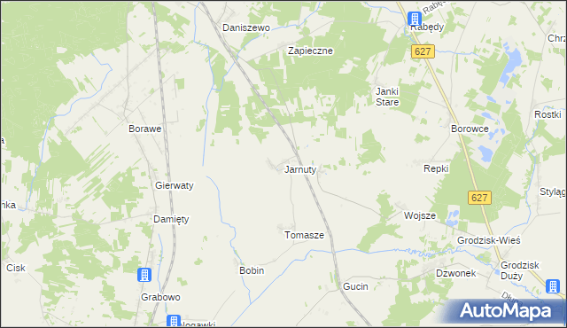 mapa Jarnuty gmina Czerwin, Jarnuty gmina Czerwin na mapie Targeo