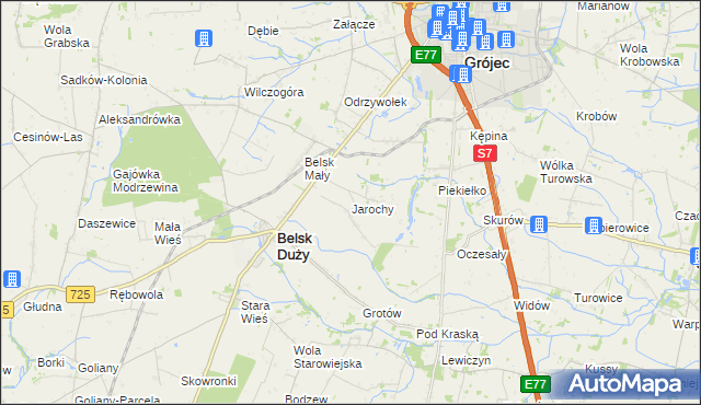 mapa Jarochy, Jarochy na mapie Targeo