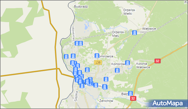 mapa Jaromirowice, Jaromirowice na mapie Targeo