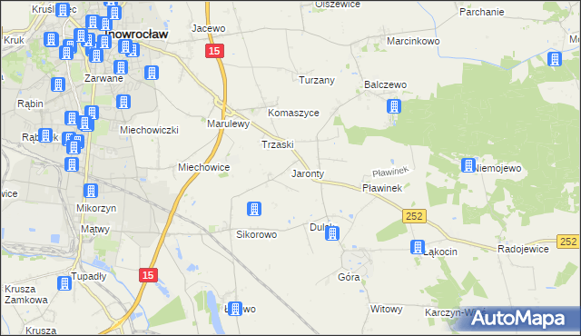 mapa Jaronty, Jaronty na mapie Targeo