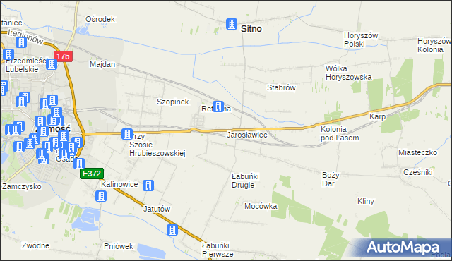 mapa Jarosławiec gmina Sitno, Jarosławiec gmina Sitno na mapie Targeo