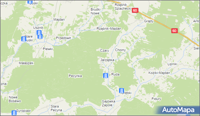 mapa Jarząbka, Jarząbka na mapie Targeo