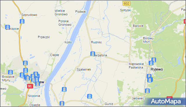mapa Jarzębina, Jarzębina na mapie Targeo